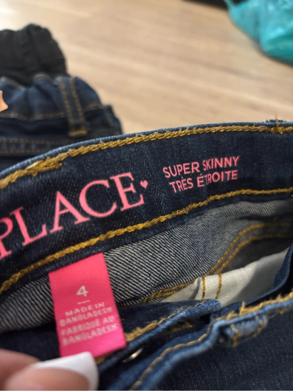 Children’s Place Girls Stretch Jeans Bundle - Dark Blue, Black & Lght Bl - 4/4T